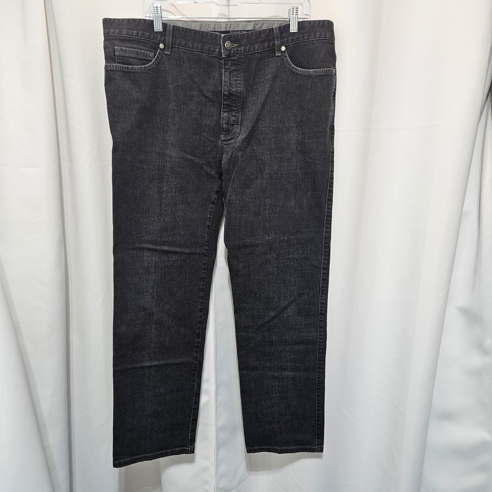 Ermenegildo Zegna Mens Black Straight Leg Denim Jeans Size 40 Luxury Italian